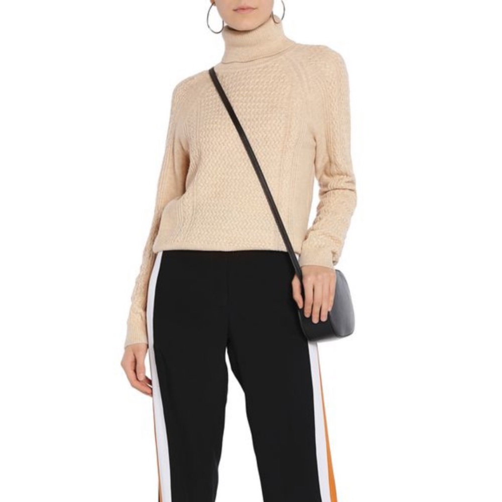 NWT Ganni Cable-Knit Merino Wool Turtleneck XS